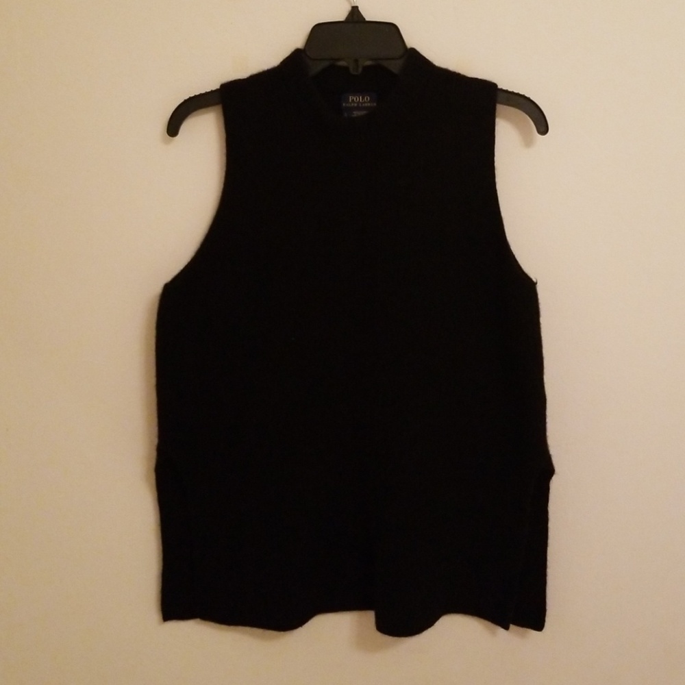 Italian Yarn Polo Sleeveless Turtleneck